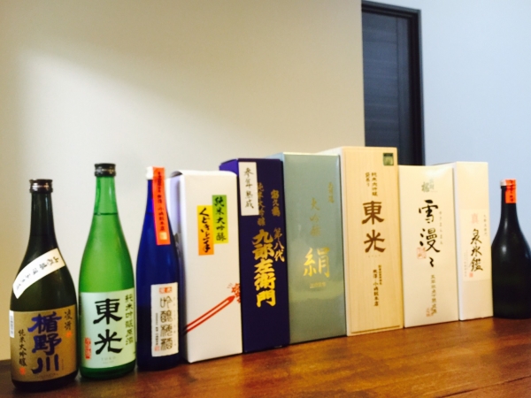 旬菜ざくろへの日本酒たち。